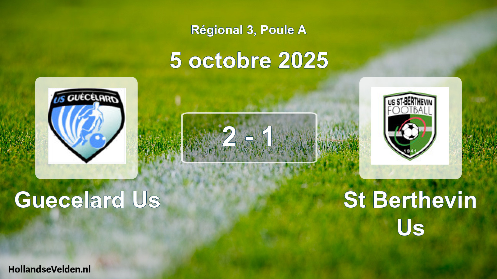 Total number of matches played: Guecelard Us - St Berthevin Us 2 - 1 (5 October 2025)