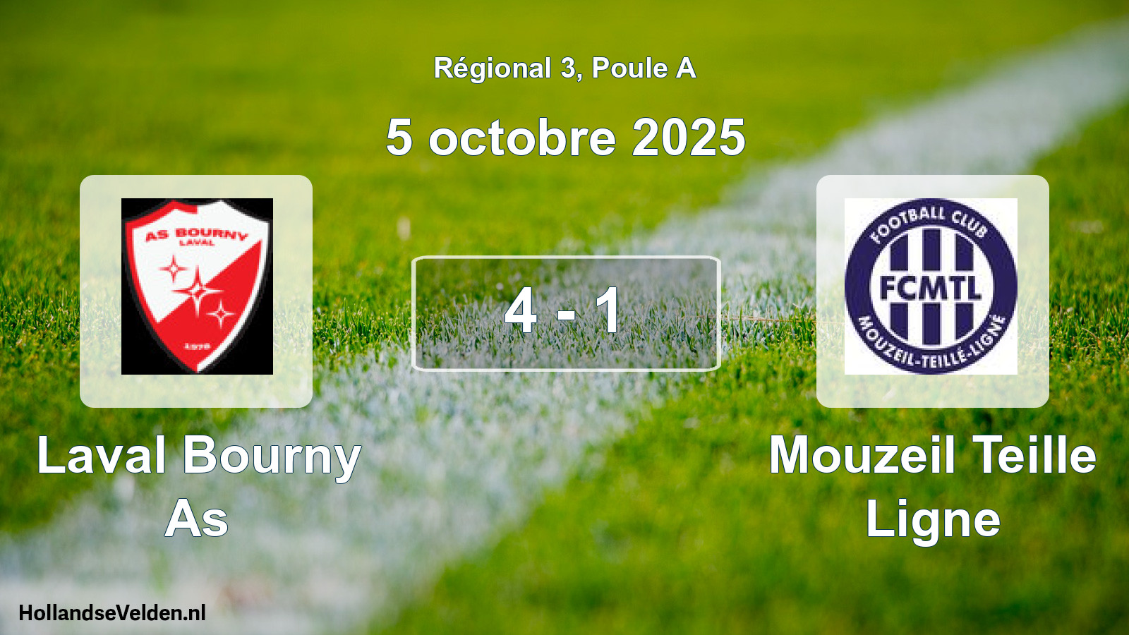Gespeelde wedstrijd: Laval Bourny As - Mouzeil Teille Ligne 4 - 1 (5 oktober 2025)