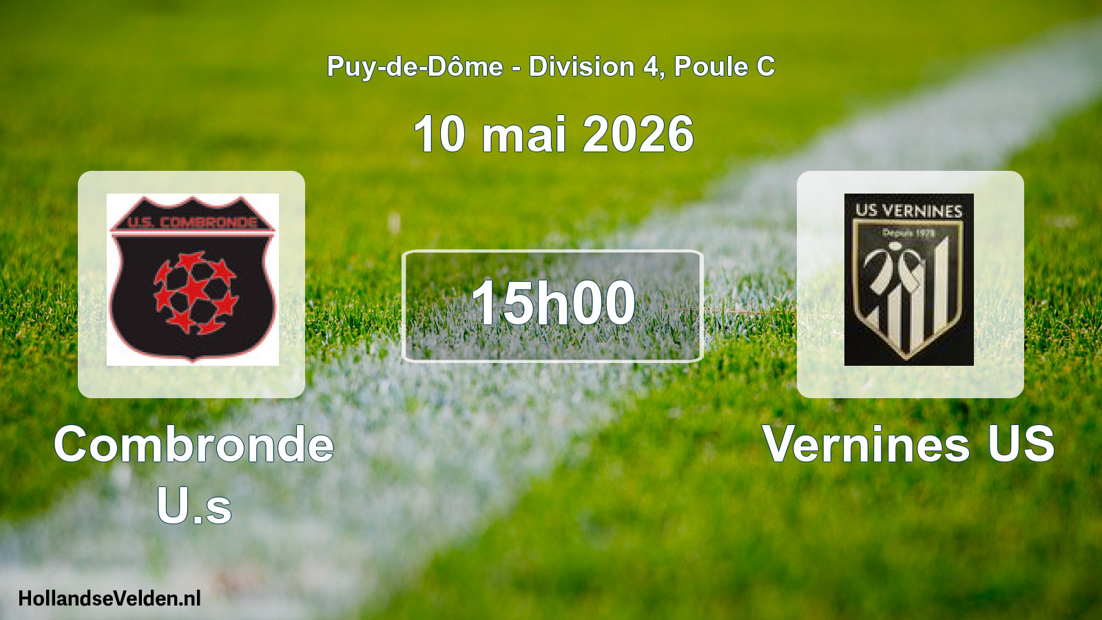 Match programmé: Combronde U.s - Vernines US (10 mai 2026)