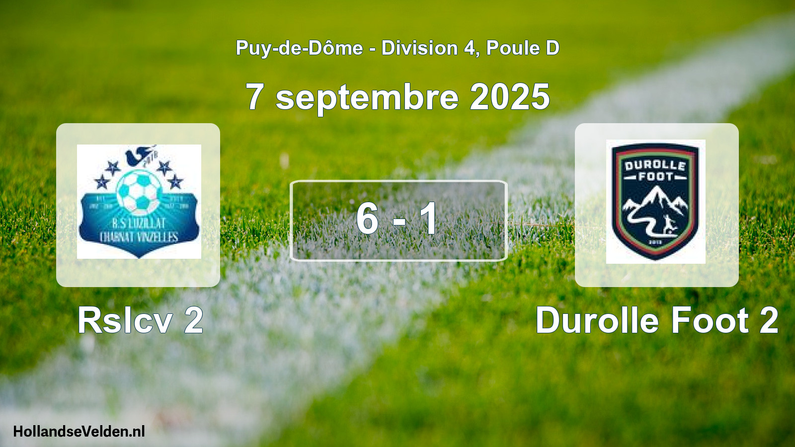 Gespeelde wedstrijd: Rslcv 2 - Durolle Foot 2 6 - 1 (7 september 2025)