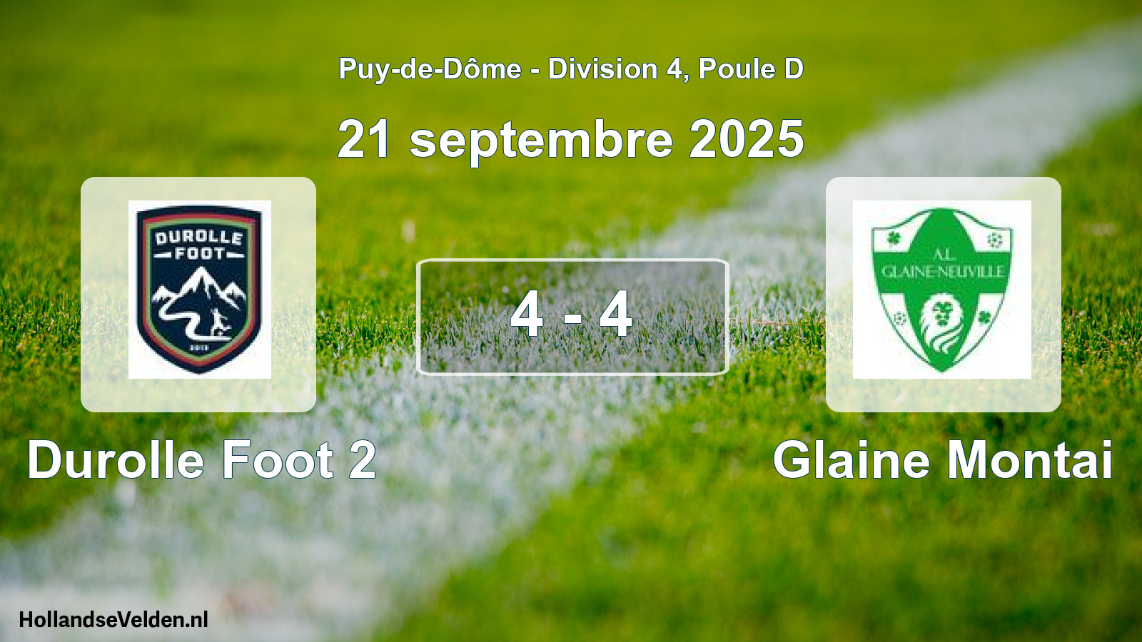 Gespeelde wedstrijd: Durolle Foot 2 - Glaine Montai 4 - 4 (21 september 2025)