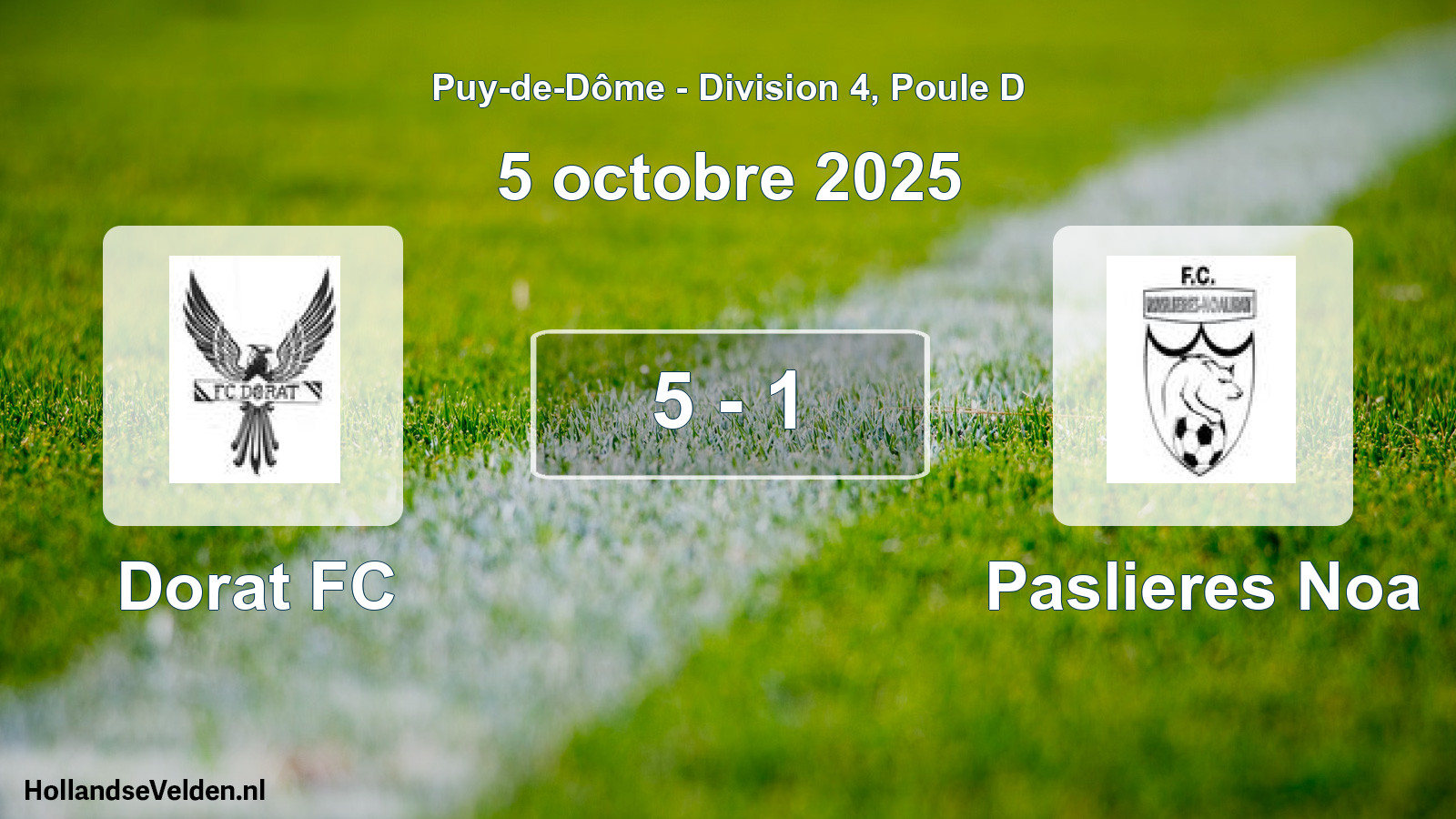 Gespeelde wedstrijd: Dorat FC - Paslieres Noa 5 - 1 (5 oktober 2025)