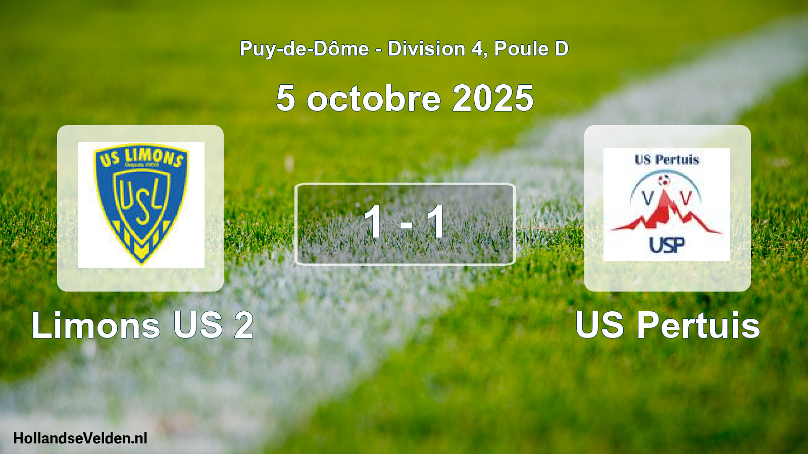 Gespeelde wedstrijd: Limons US 2 - US Pertuis 1 - 1 (5 oktober 2025)