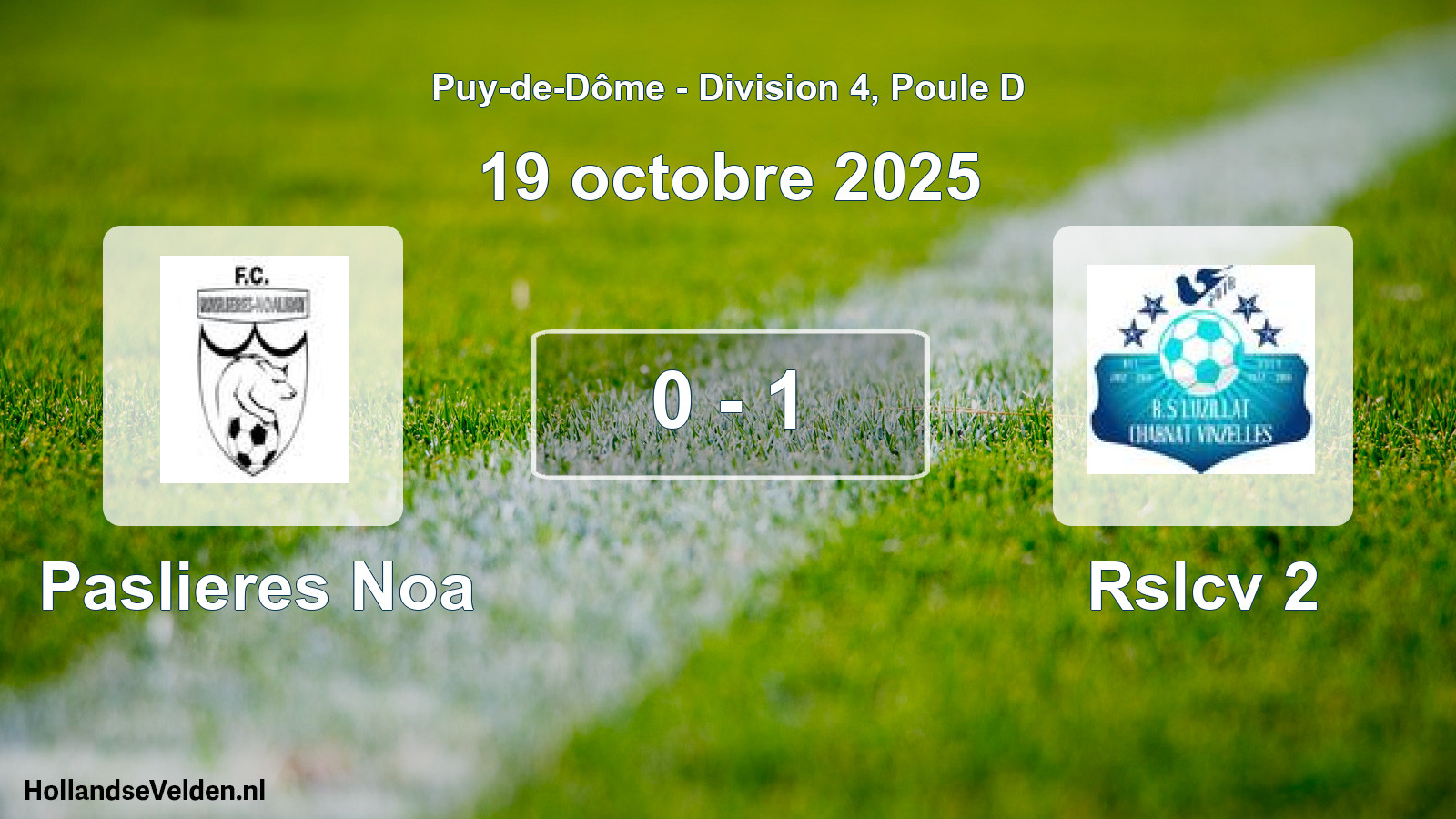 Gespeelde wedstrijd: Paslieres Noa - Rslcv 2 0 - 1 (19 oktober 2025)