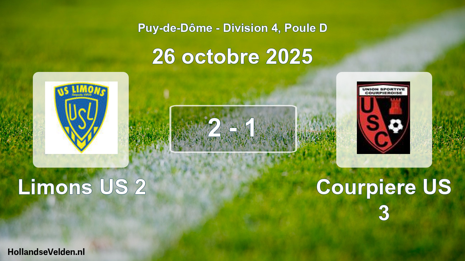 Match joué: Limons US 2 - Courpiere US 3 2 - 1 (26 octobre 2025)