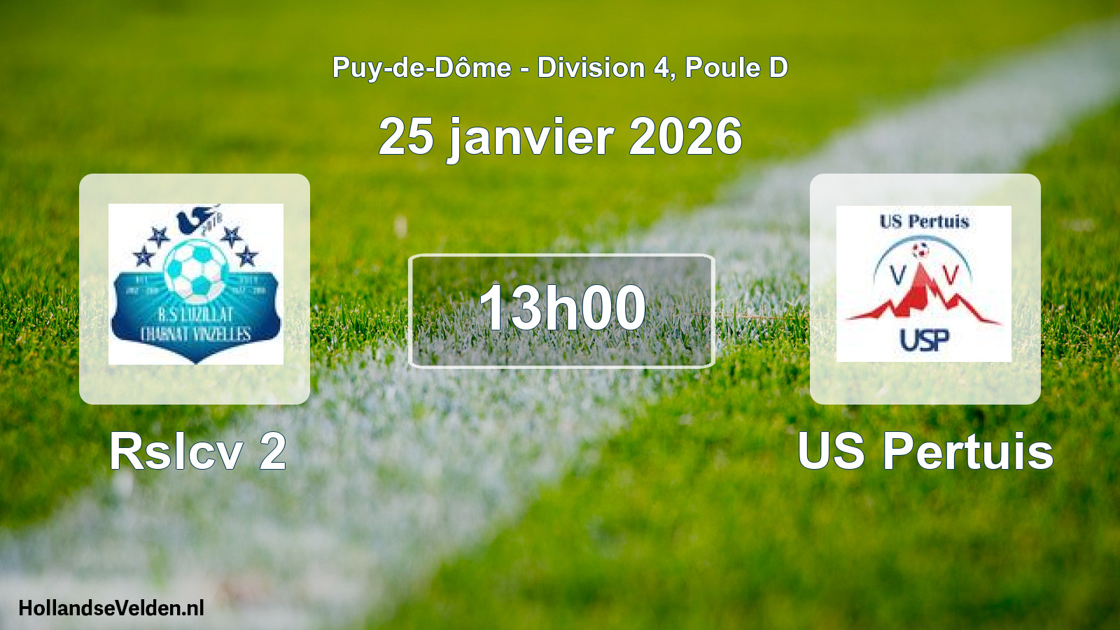 Match programmé: Rslcv 2 - US Pertuis (25 janvier 2026)