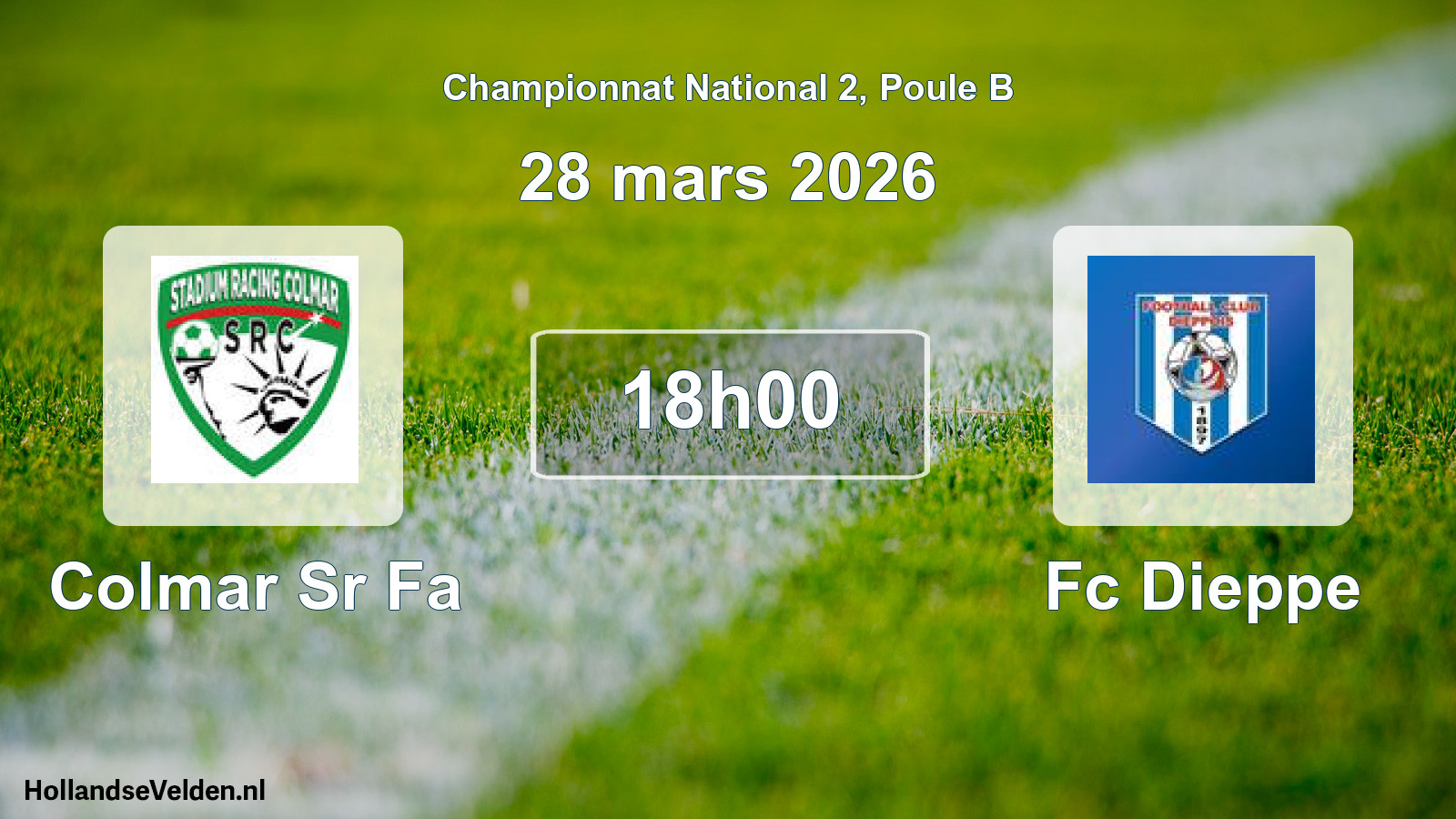 Geplande wedstrijd: Colmar Sr Fa - Fc Dieppe (28 mars 2026)