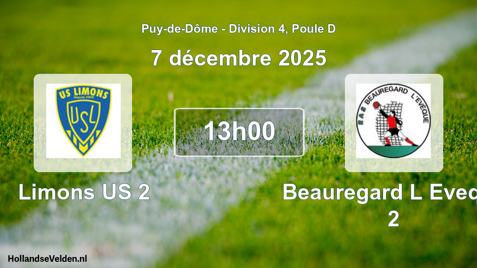 Geplande wedstrijd: Limons US 2 - Beauregard L Eveque 2 (7 december 2025)