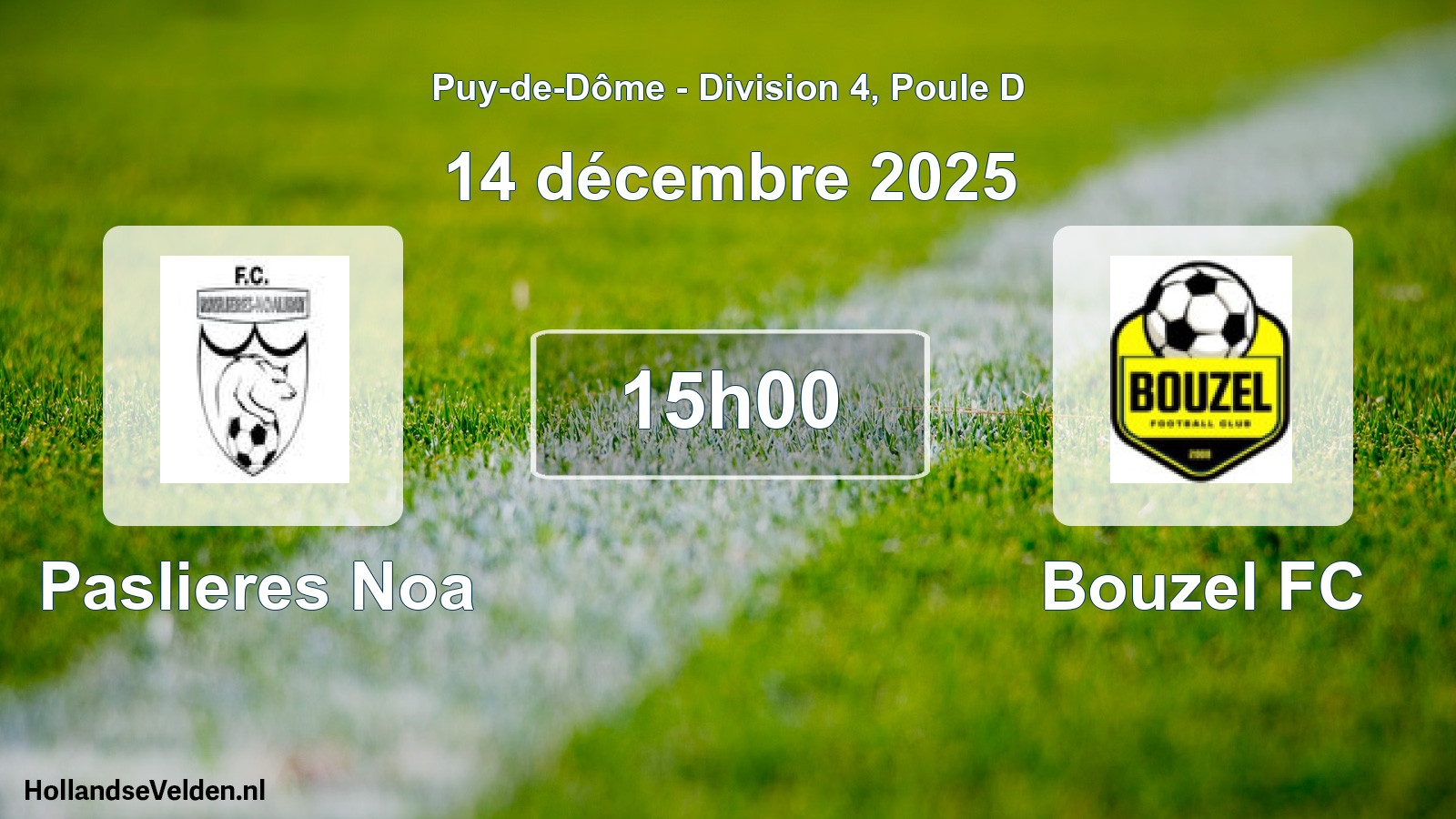 Match programmé: Paslieres Noa - Bouzel FC (14 décembre 2025)