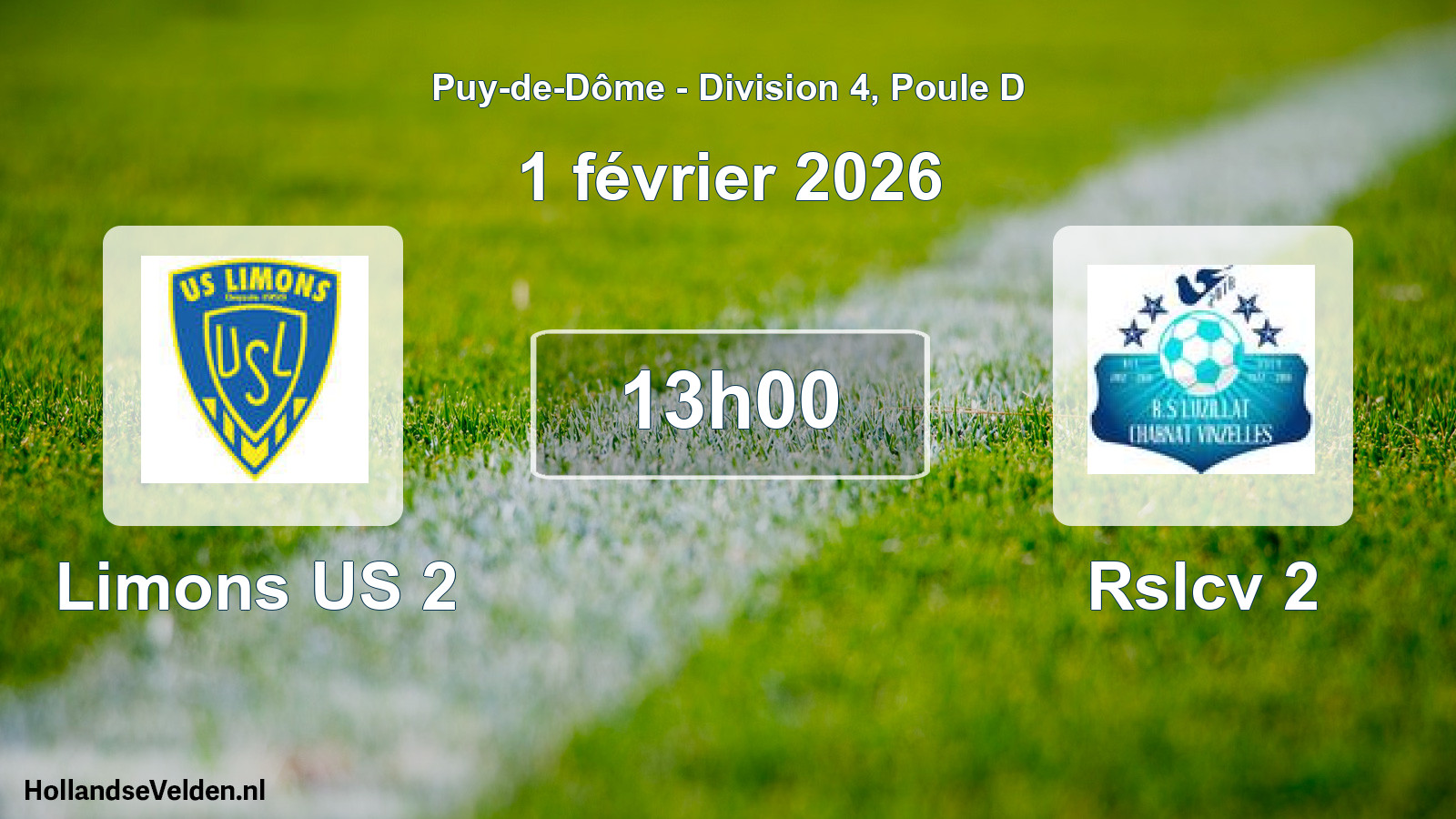 Match programmé: Limons US 2 - Rslcv 2 (1 février 2026)