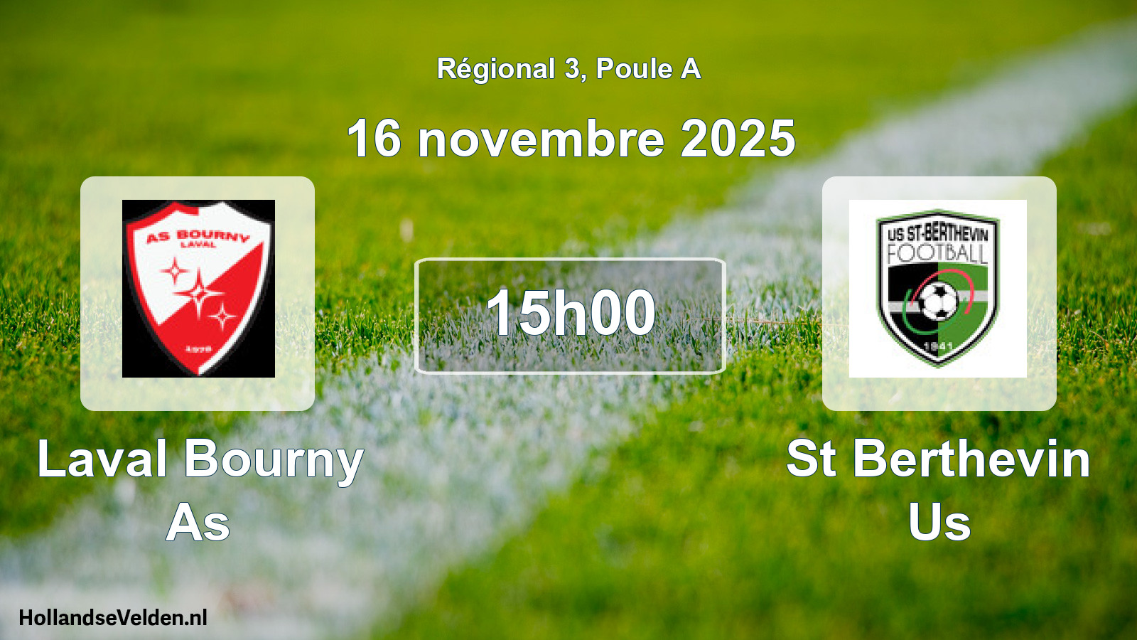 Geplande wedstrijd: Laval Bourny As - St Berthevin Us (16 november 2025)