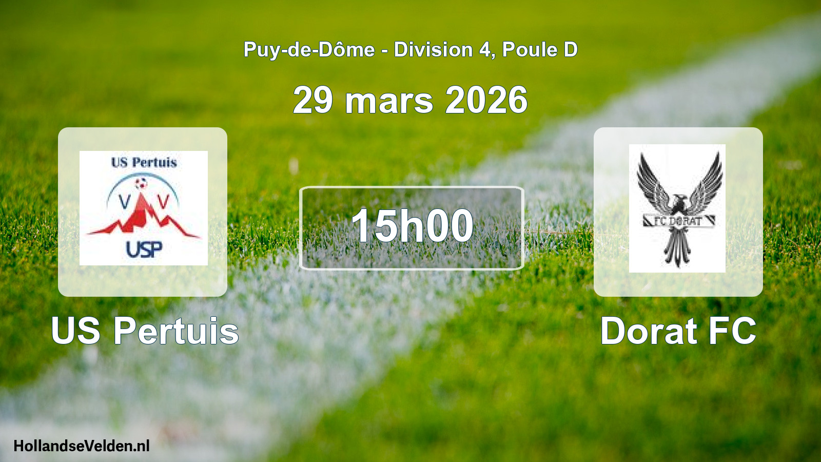 Match programmé: US Pertuis - Dorat FC (29 mars 2026)