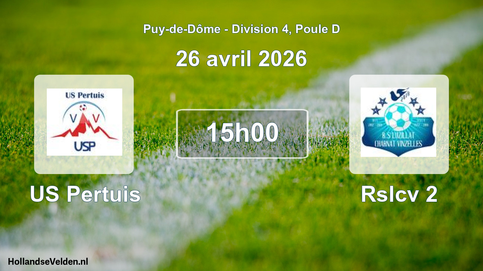 Match programmé: US Pertuis - Rslcv 2 (26 avril 2026)