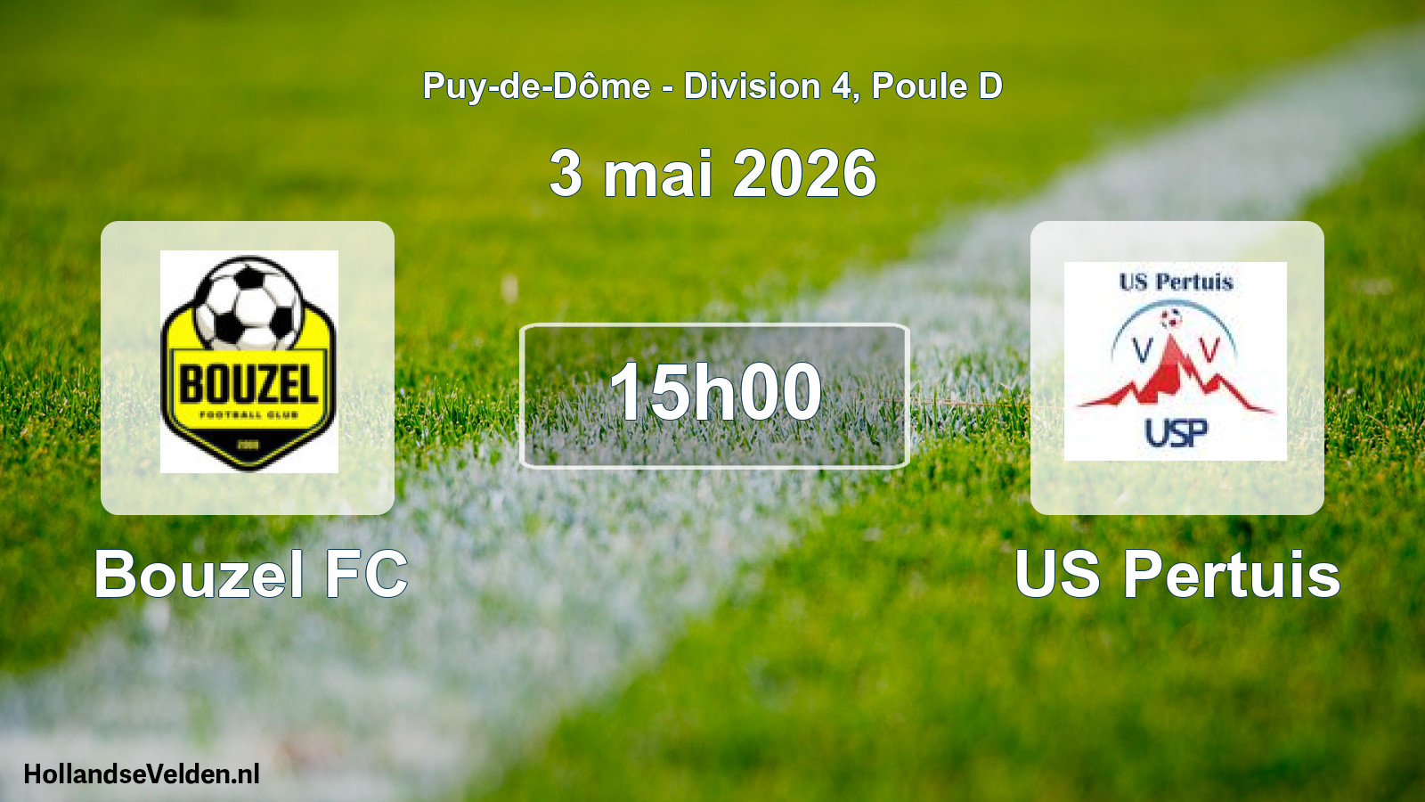 Geplande wedstrijd: Bouzel FC - US Pertuis (3 mei 2026)