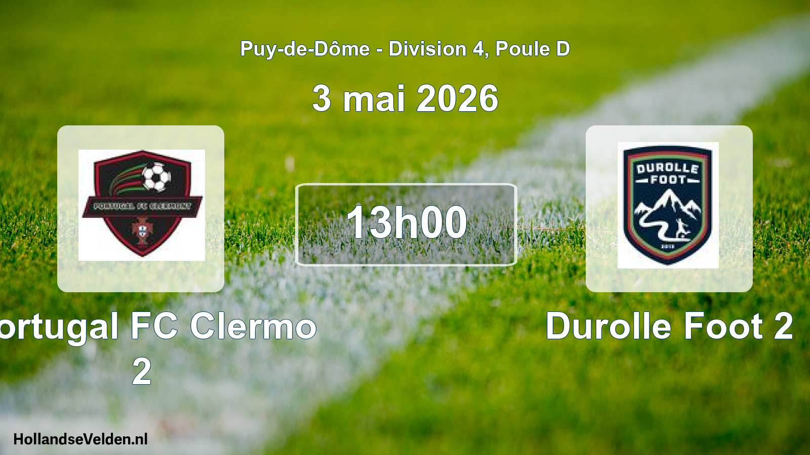 Geplande wedstrijd: Portugal FC Clermo 2 - Durolle Foot 2 (3 mei 2026)