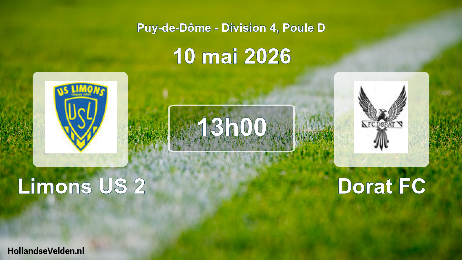 Match programmé: Limons US 2 - Dorat FC (10 mai 2026)