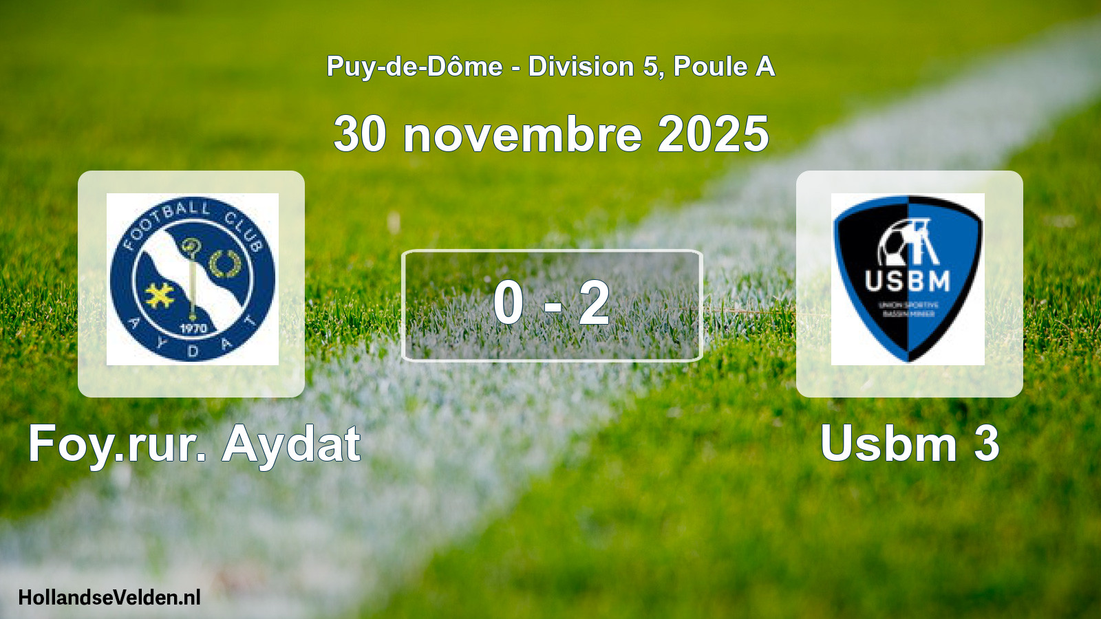 Total number of matches played: Foy.rur. Aydat - Usbm 3 0 - 2 (30 November 2025)