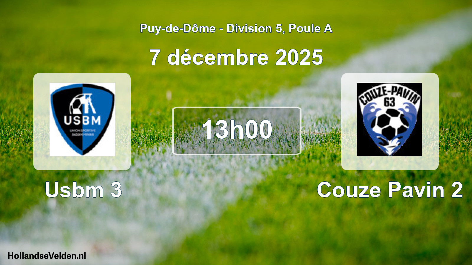 Geplande wedstrijd: Usbm 3 - Couze Pavin 2 (7 december 2025)