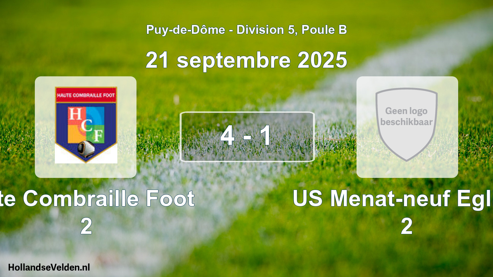 Gespeelde wedstrijd: Hte Combraille Foot 2 - US Menat-neuf Eglise 2 4 - 1 (21 september 2025)