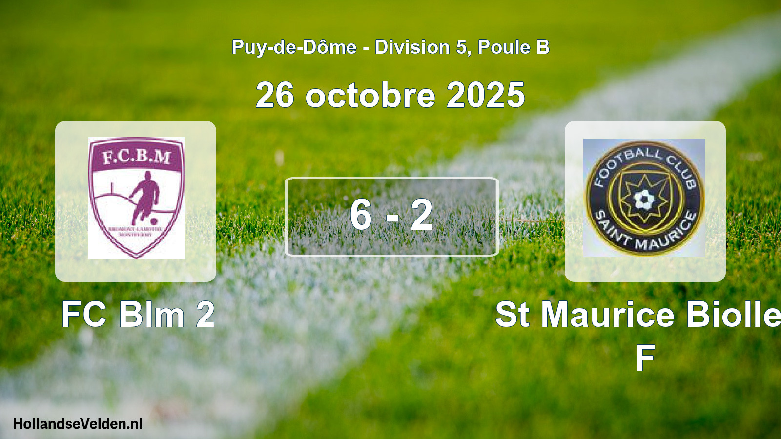 Gespeelde wedstrijd: FC Blm 2 - St Maurice Biollet F 6 - 2 (26 oktober 2025)