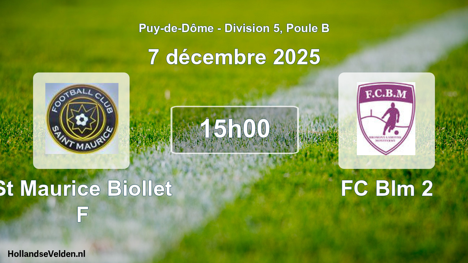Geplande wedstrijd: St Maurice Biollet F - FC Blm 2 (7 december 2025)