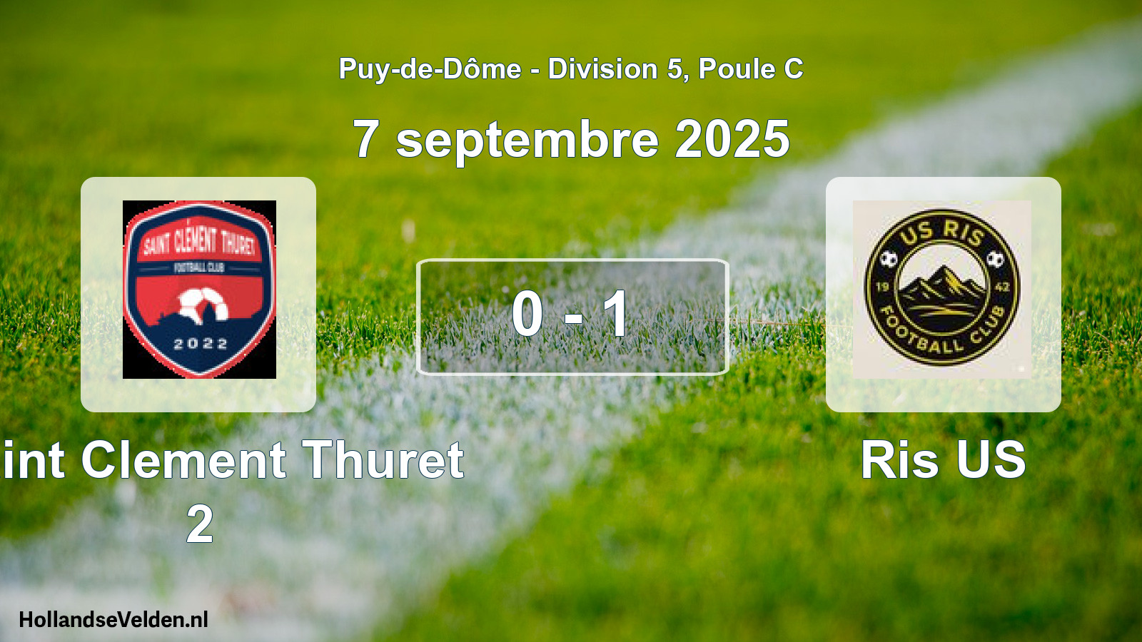 Gespeelde wedstrijd: Saint Clement Thuret 2 - Ris US 0 - 1 (7 september 2025)