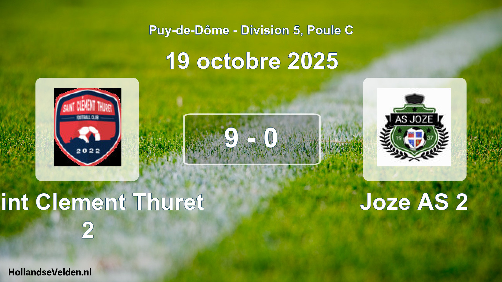 Gespeelde wedstrijd: Saint Clement Thuret 2 - Joze AS 2 9 - 0 (19 oktober 2025)