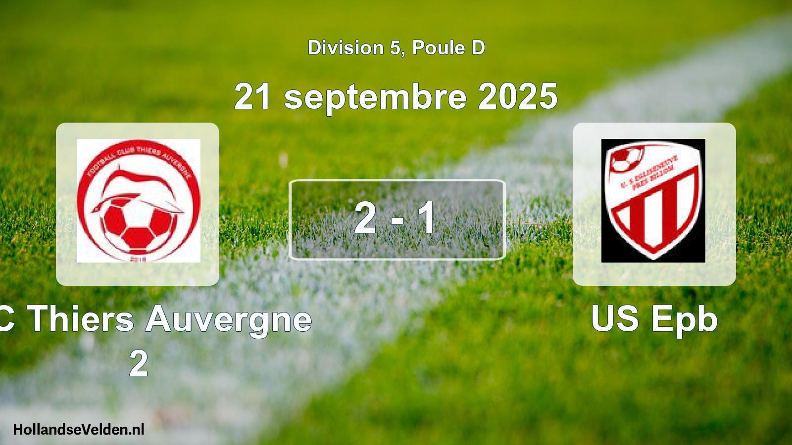 Gespeelde wedstrijd: FC Thiers Auvergne 2 - US Epb 2 - 1 (21 september 2025)