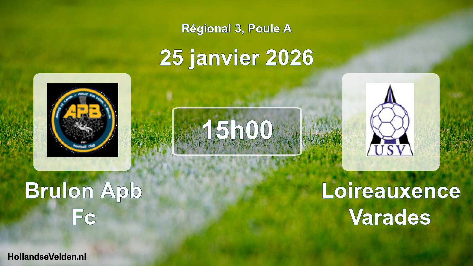 Geplande wedstrijd: Brulon Apb Fc - Loireauxence Varades (25 januari 2026)