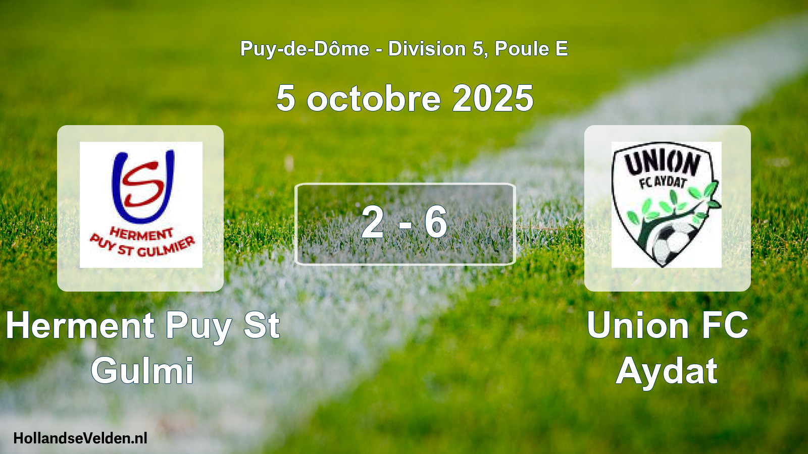 Match joué: Herment Puy St Gulmi - Union FC Aydat 2 - 6 (5 octobre 2025)