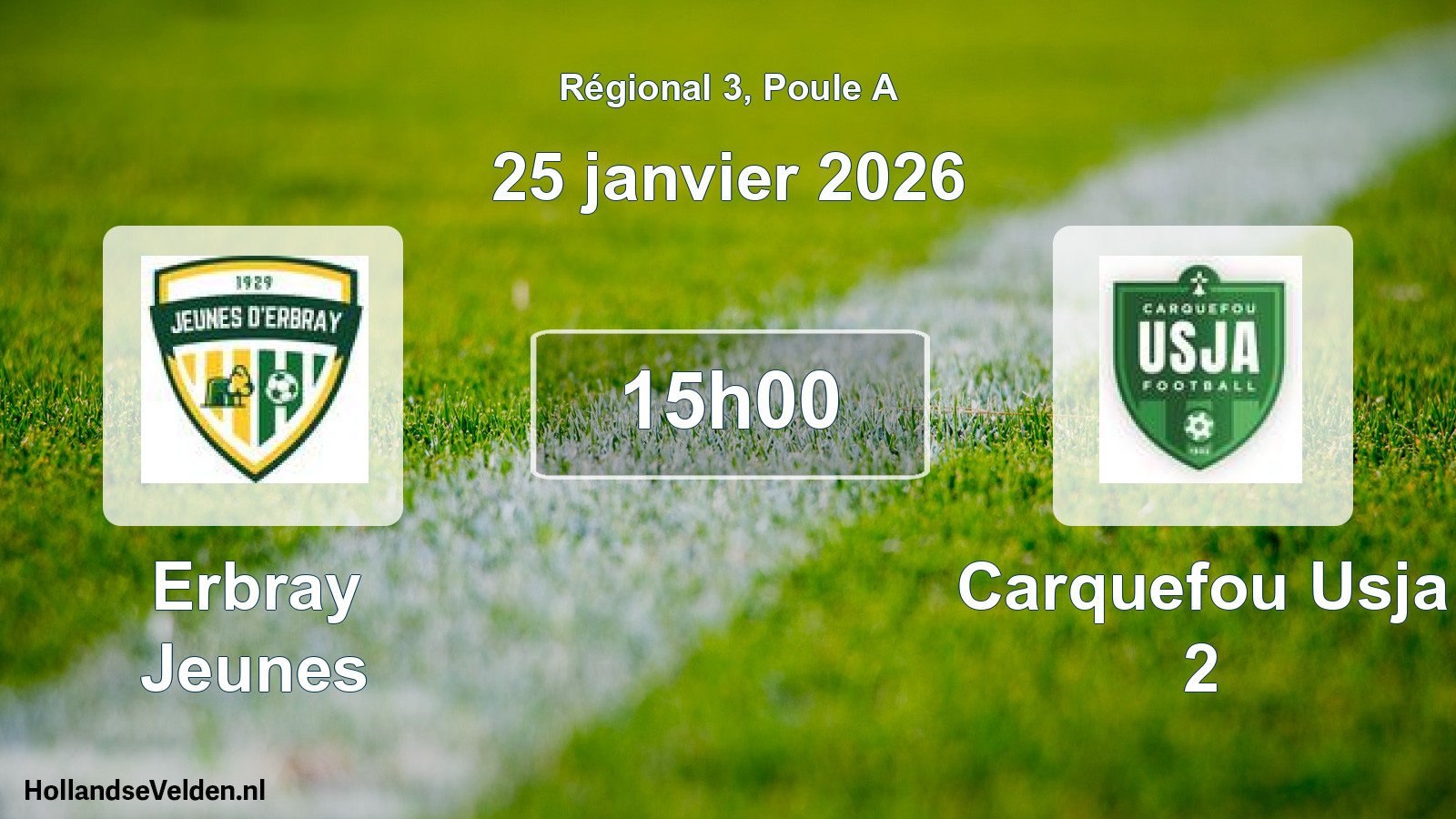 Scheduled Match: Erbray Jeunes - Carquefou Usja 2 (25 January 2026)