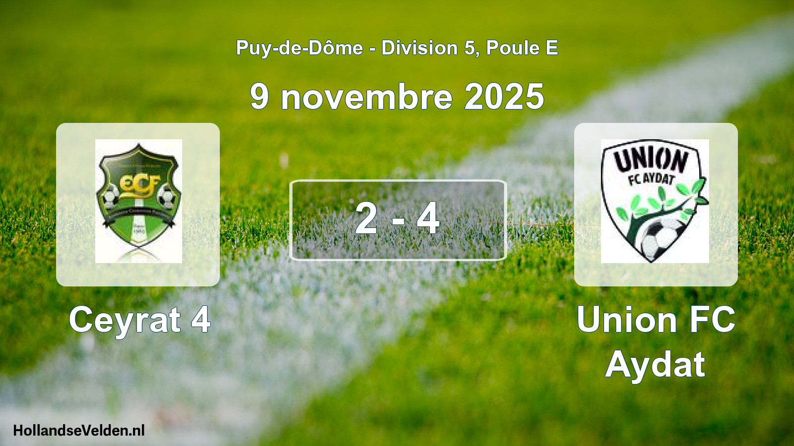 Gespeelde wedstrijd: Ceyrat 4 - Union FC Aydat 2 - 4 (9 november 2025)