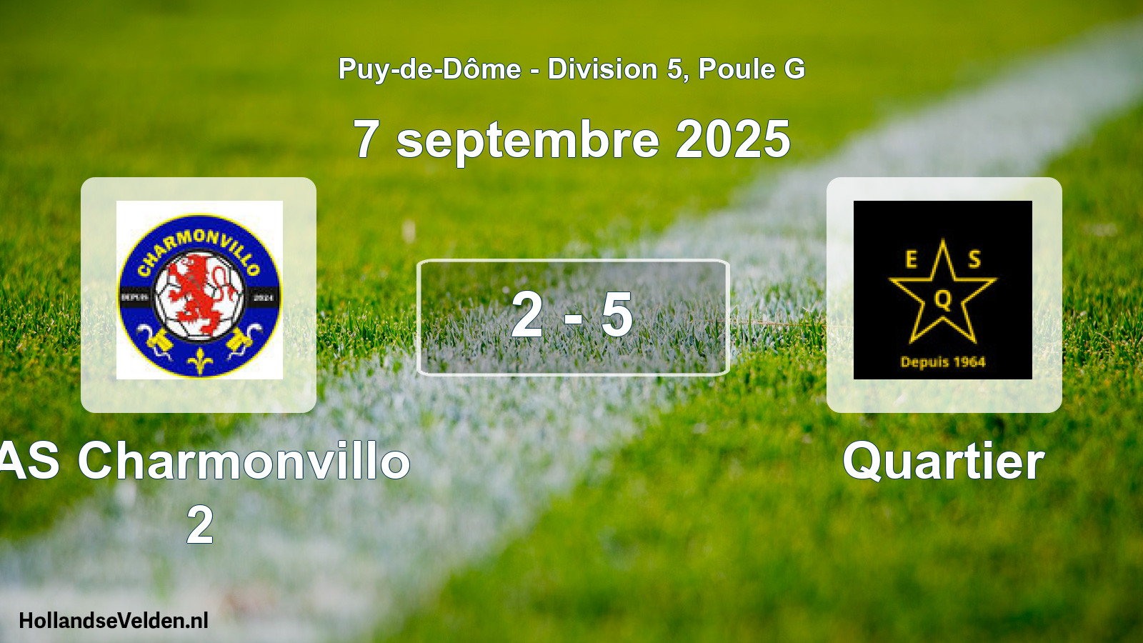 Match joué: AS Charmonvillo 2 - Quartier 2 - 5 (7 septembre 2025)