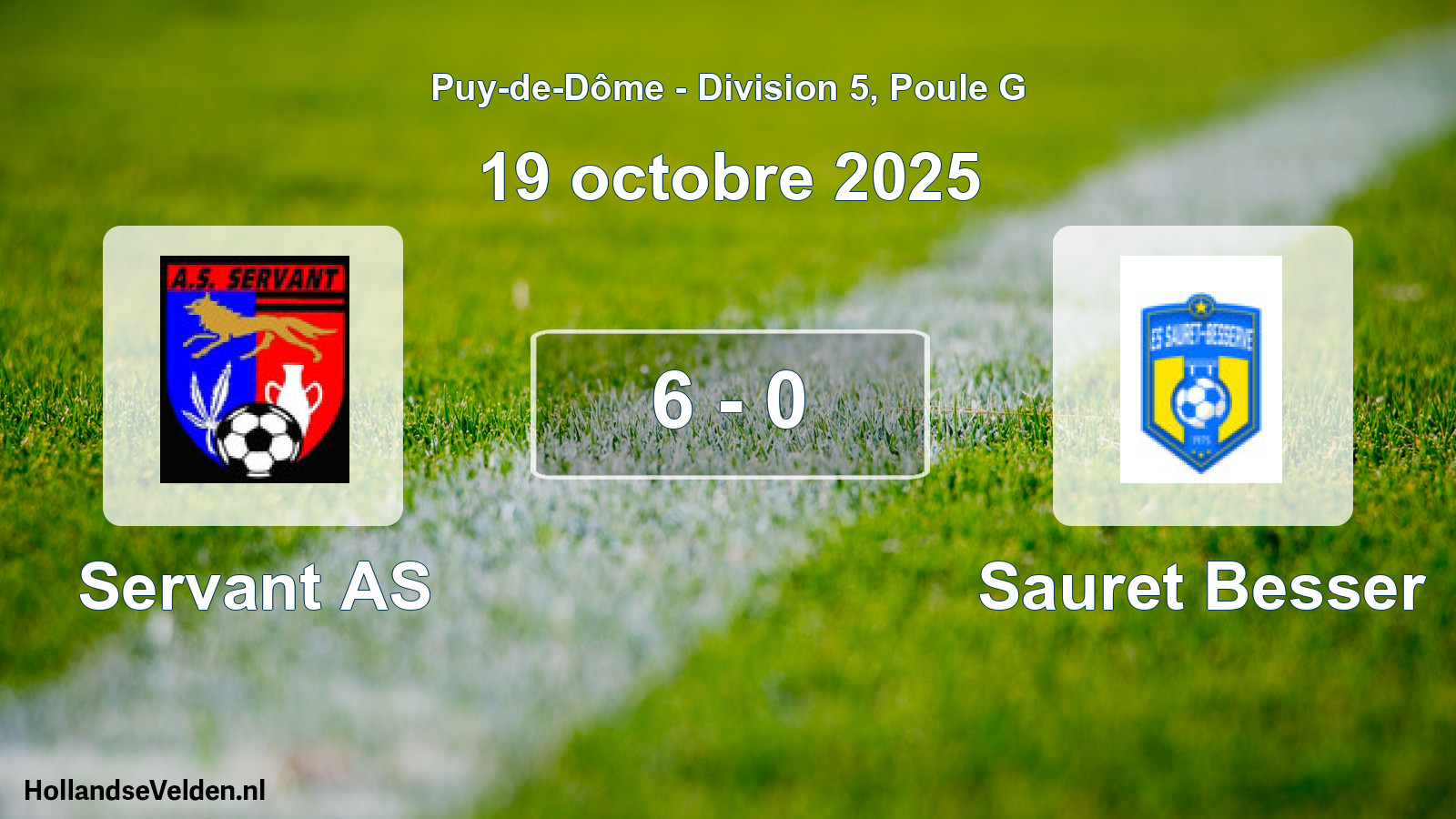 Match joué: Servant AS - Sauret Besser 6 - 0 (19 octobre 2025)