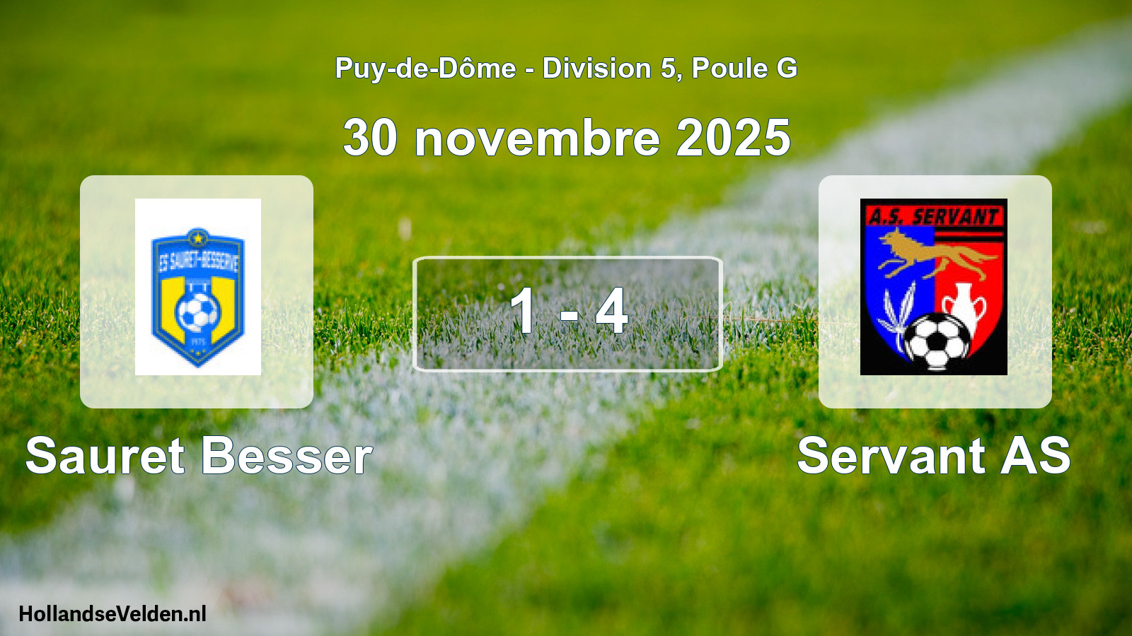 Match joué: Sauret Besser - Servant AS 1 - 4 (30 novembre 2025)