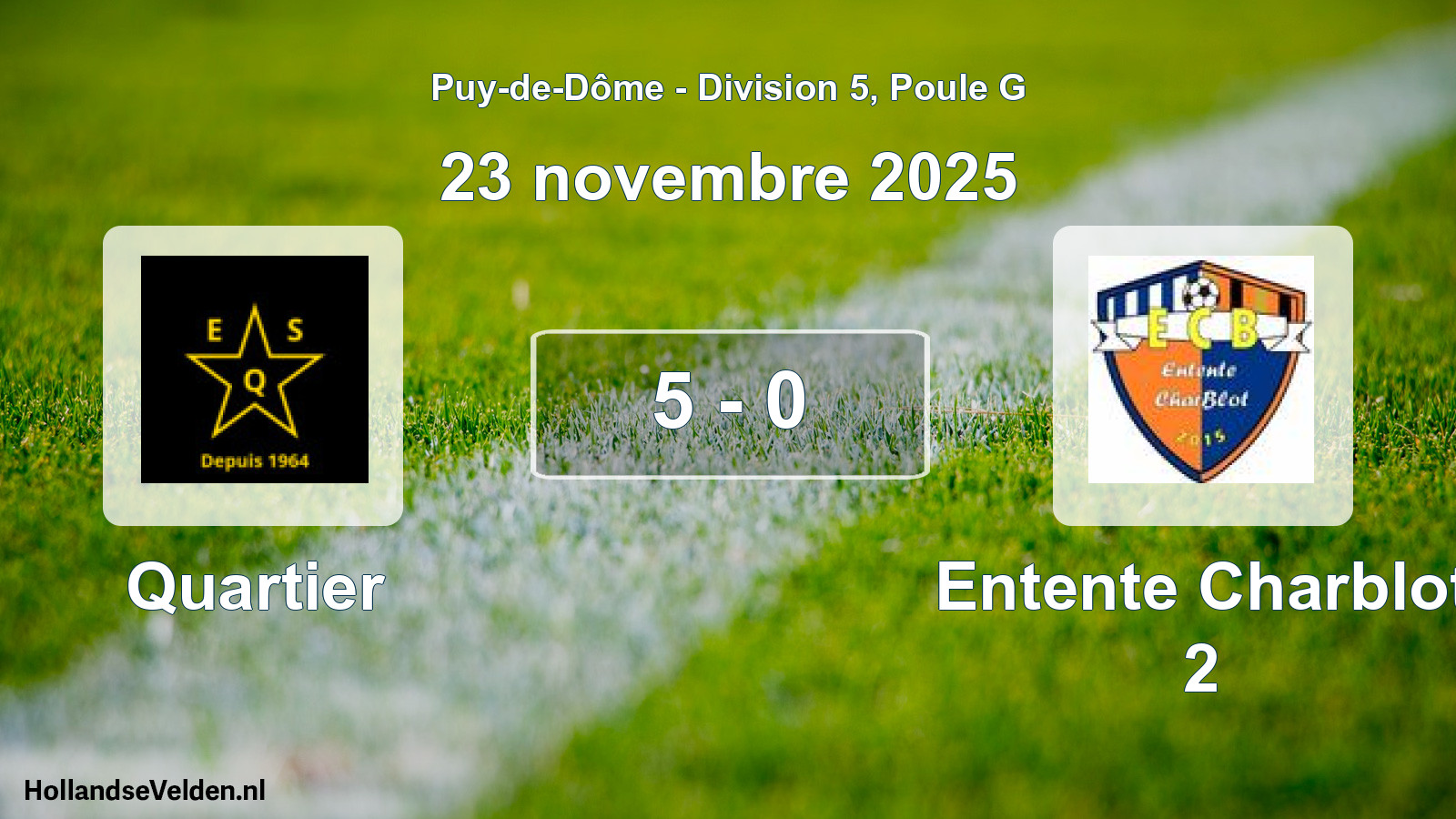 Gespeelde wedstrijd: Quartier - Entente Charblot 2 5 - 0 (23 november 2025)