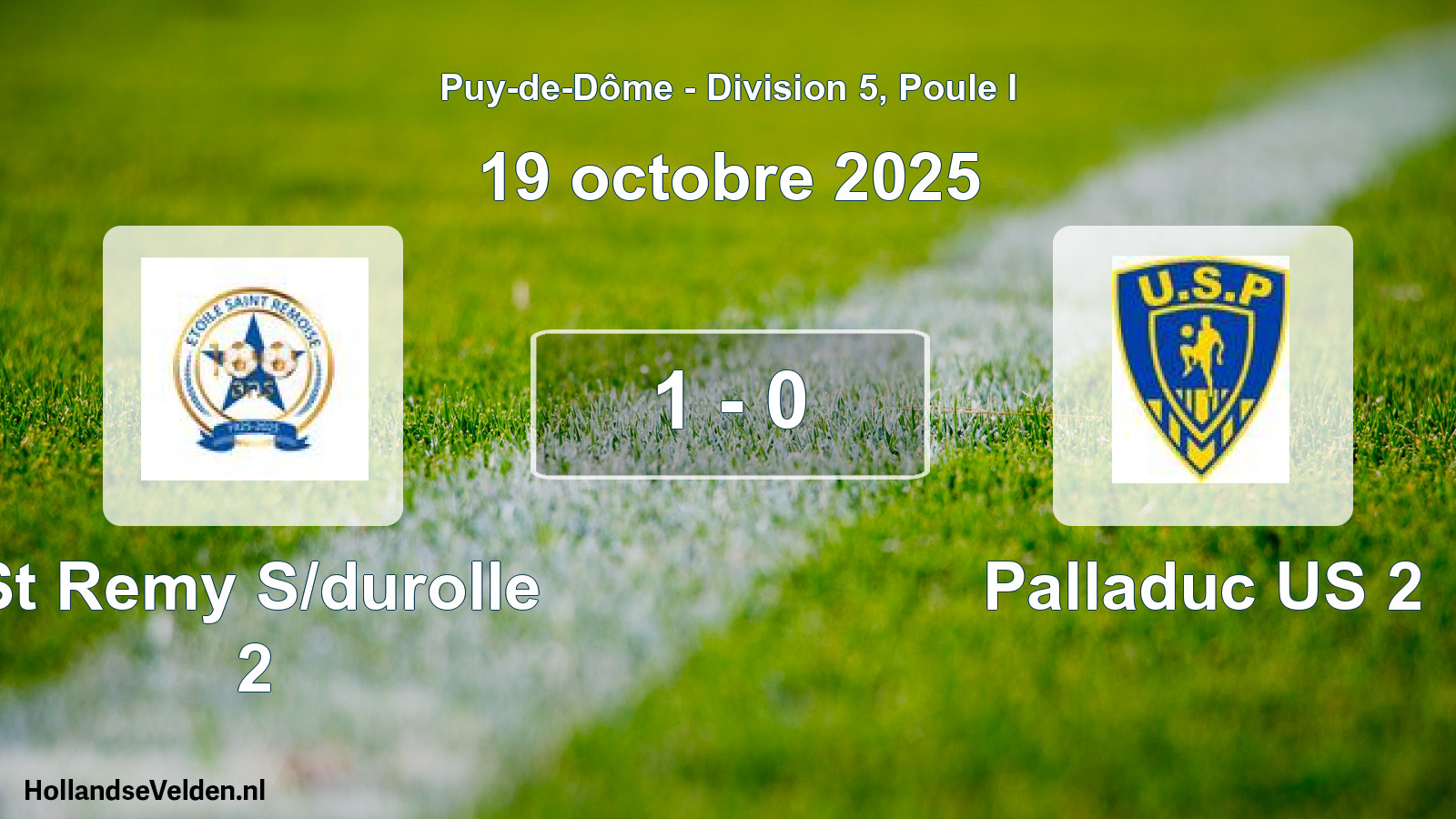Gespeelde wedstrijd: St Remy S/durolle 2 - Palladuc US 2 1 - 0 (19 oktober 2025)