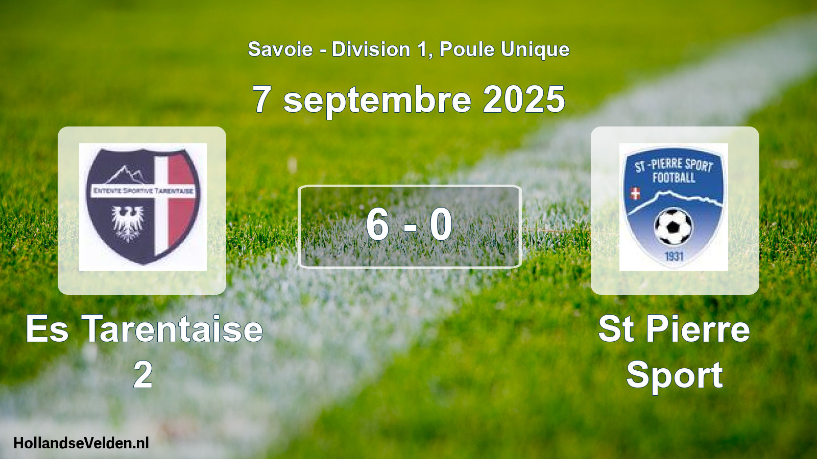 Gespeelde wedstrijd: Es Tarentaise 2 - St Pierre Sport 6 - 0 (7 september 2025)
