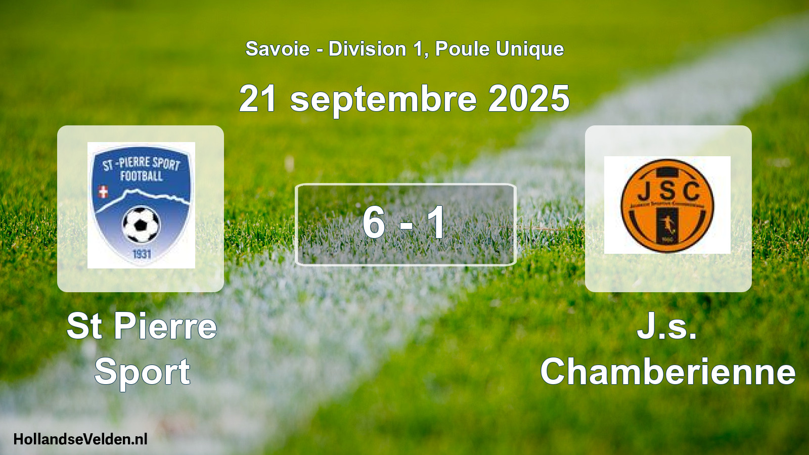 Gespeelde wedstrijd: St Pierre Sport - J.s. Chamberienne 6 - 1 (21 september 2025)