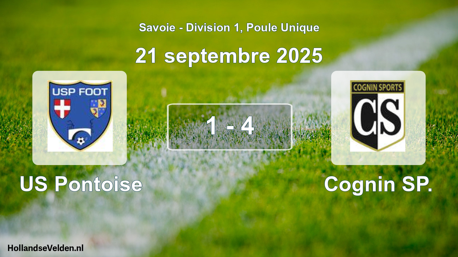 Match joué: US Pontoise - Cognin SP. 1 - 4 (21 septembre 2025)