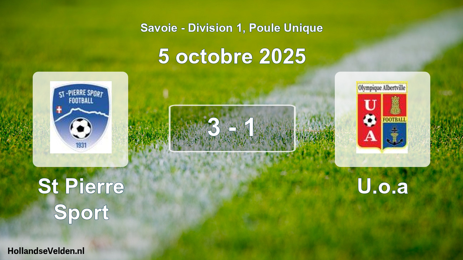Match joué: St Pierre Sport - U.o.a 3 - 1 (5 octobre 2025)