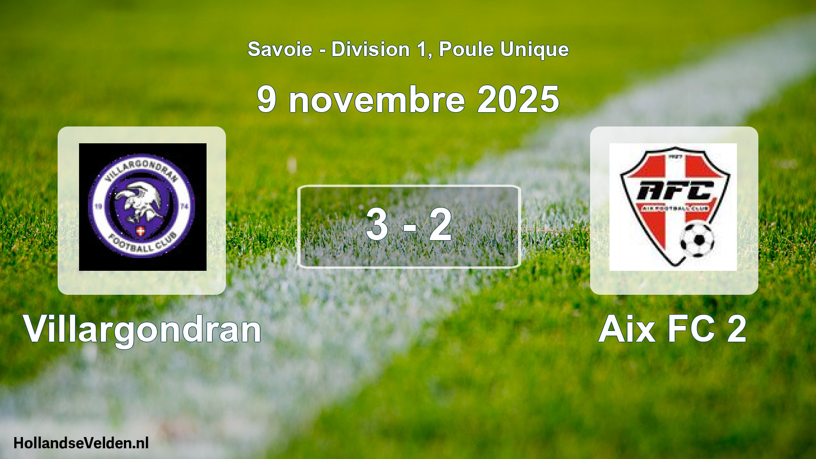 Gespeelde wedstrijd: Villargondran - Aix FC 2 3 - 2 (9 november 2025)