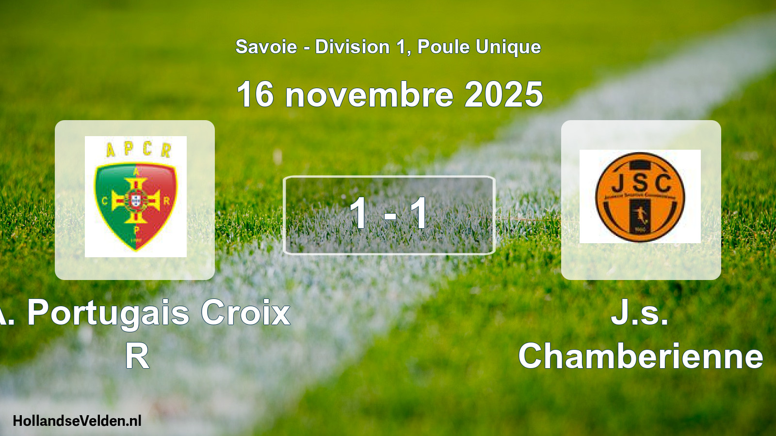 Gespeelde wedstrijd: A. Portugais Croix R - J.s. Chamberienne 1 - 1 (16 november 2025)