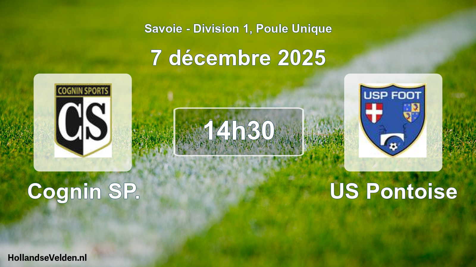 Geplande wedstrijd: Cognin SP. - US Pontoise (6 december 2025)