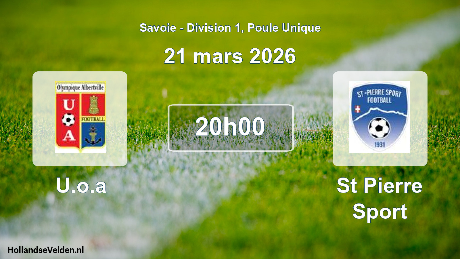 Geplande wedstrijd: U.o.a - St Pierre Sport (21 maart 2026)