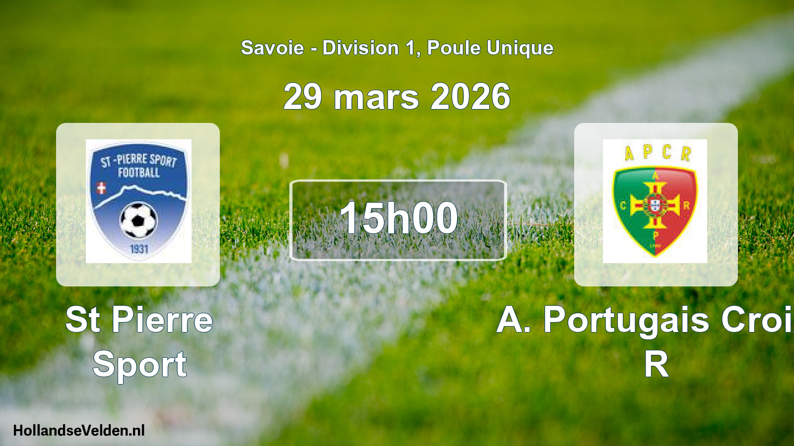 Geplande wedstrijd: St Pierre Sport - A. Portugais Croix R (29 maart 2026)