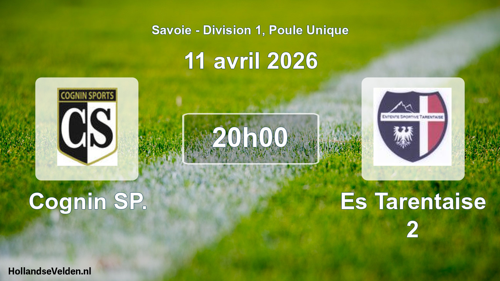 Geplande wedstrijd: Cognin SP. - Es Tarentaise 2 (11 april 2026)