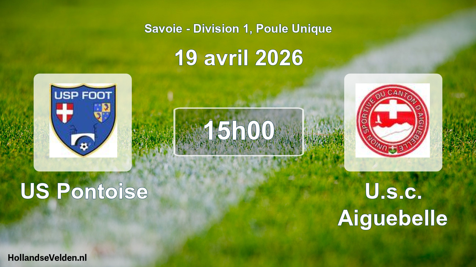 Match programmé: US Pontoise - U.s.c. Aiguebelle (19 avril 2026)