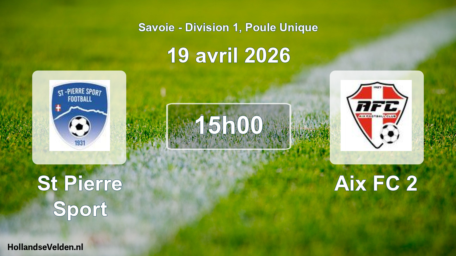 Geplande wedstrijd: St Pierre Sport - Aix FC 2 (19 april 2026)