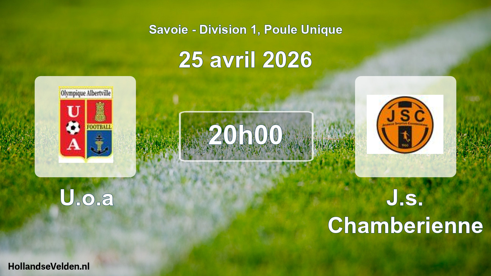 Geplande wedstrijd: U.o.a - J.s. Chamberienne (25 april 2026)